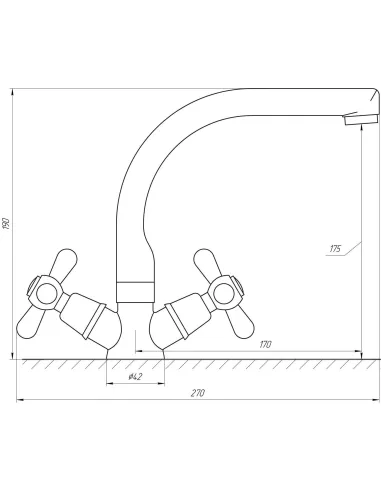 Змішувач для умивальника Globus Lux GB-SHARM-0300-06, ялинка, латунь - 4