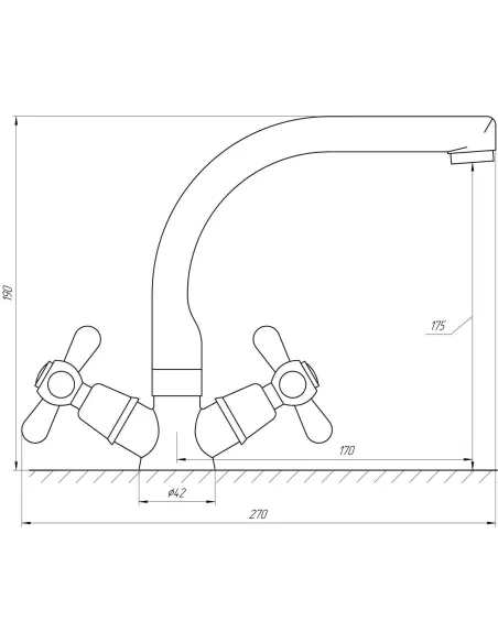 Змішувач для умивальника Globus Lux GB-SHARM-0300-06, ялинка, латунь - 4