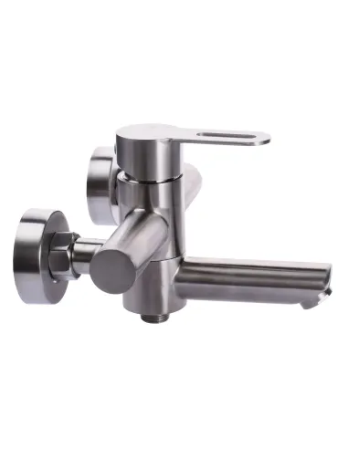 Змішувач для ванни Globus Lux Ring SR-102N, поворотний гусак, нержавіюча сталь, комплект - 3