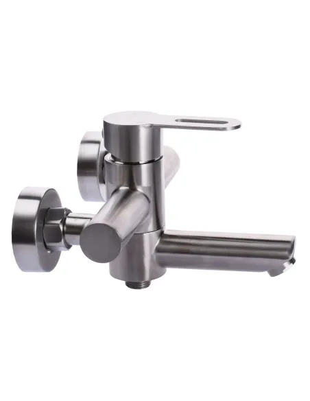 Змішувач для ванни Globus Lux Ring SR-102N, поворотний гусак, нержавіюча сталь, комплект - 3