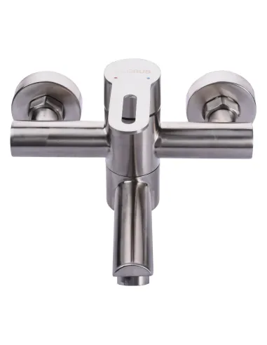 Змішувач для ванни Globus Lux Ring SR-102N, поворотний гусак, нержавіюча сталь, комплект - 4