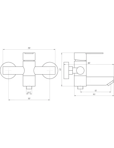 Змішувач для ванни Globus Lux Ring SR-102N, поворотний гусак, нержавіюча сталь, комплект - 6