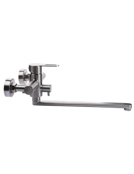 Змішувач для ванни Globus Lux Ring SR-208, euro, гусак 350мм, нержавіюча сталь, комплект - 2