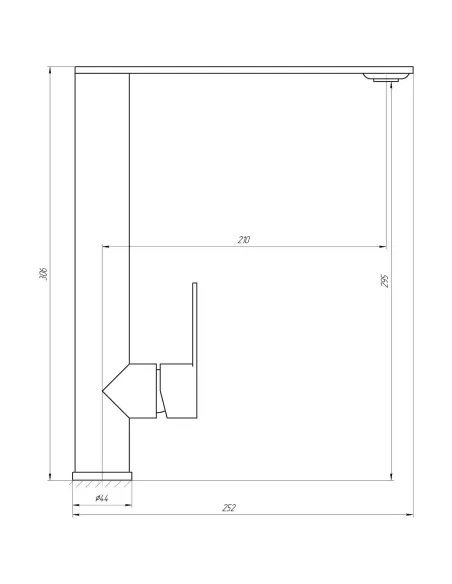 Смеситель для кухни Globus Lux Ring SR-203-10 нержавеющая сталь - 5