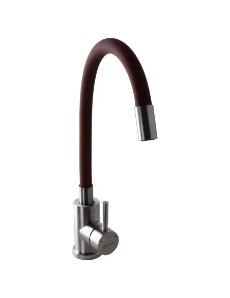 Смеситель для кухни из нержавеющей стали Globus Lux Alpen SUS-203SBR коричневый гофроизлив - 1