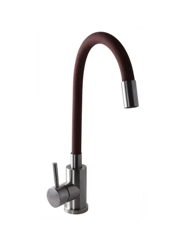 Смеситель для кухни из нержавеющей стали Globus Lux Alpen SUS-203SBR коричневый гофроизлив - 2
