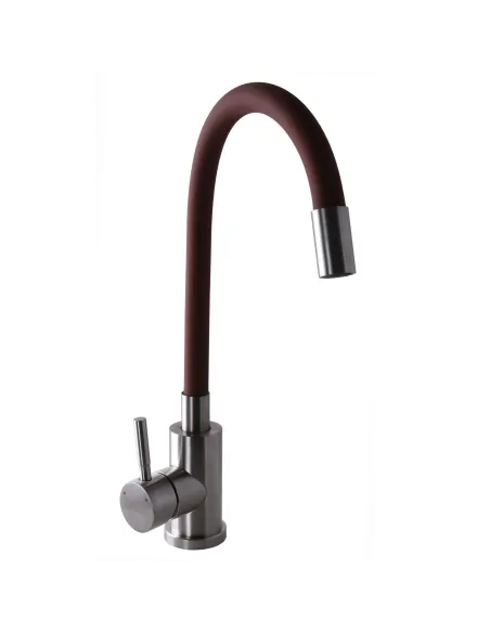 Смеситель для кухни из нержавеющей стали Globus Lux Alpen SUS-203SBR коричневый гофроизлив - 2