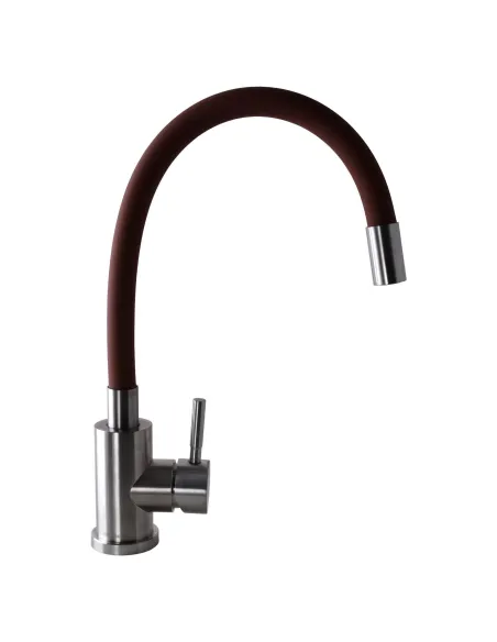 Смеситель для кухни из нержавеющей стали Globus Lux Alpen SUS-203SBR коричневый гофроизлив - 3