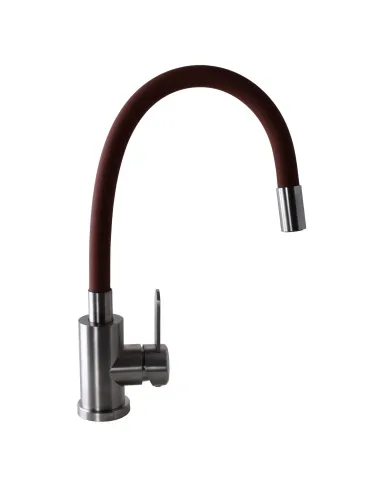 Змішувач для кухні Globus Lux Wien SUS2-203SBR, боковий, коричневий, гофрогусак, нержавіюча сталь, на гайці - 2