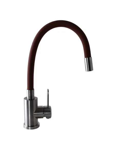 Змішувач для кухні Globus Lux Wien SUS2-203SBR, боковий, коричневий, гофрогусак, нержавіюча сталь, на гайці - 2