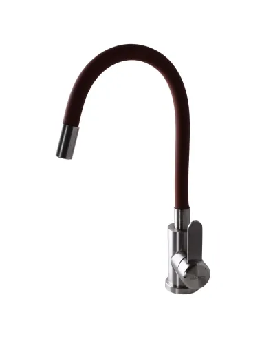 Змішувач для кухні Globus Lux Wien SUS2-203SBR, боковий, коричневий, гофрогусак, нержавіюча сталь, на гайці - 3