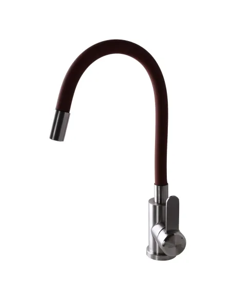 Змішувач для кухні Globus Lux Wien SUS2-203SBR, боковий, коричневий, гофрогусак, нержавіюча сталь, на гайці - 3