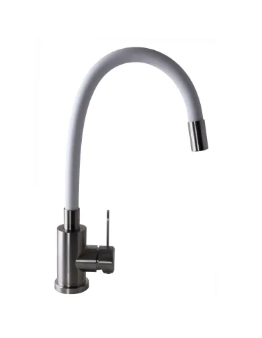 Смеситель для кухни из нержавеющей стали Globus Lux Wien SUS2-203SW белый гофроизлив - 3