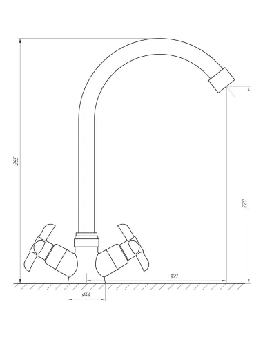 Смеситель для кухни двухвентильный Domino DK-H1-1-CHROM - 4