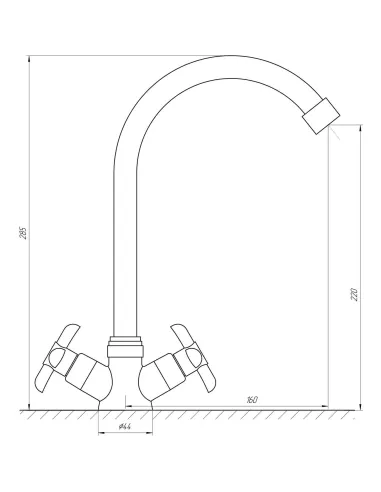 Змішувач для кухні Domino DK-H1-1-GREEN, хрест, кераміка - 6