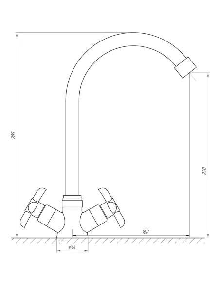 Змішувач для кухні Domino DK-H1-1-GREEN, хрест, кераміка - 6
