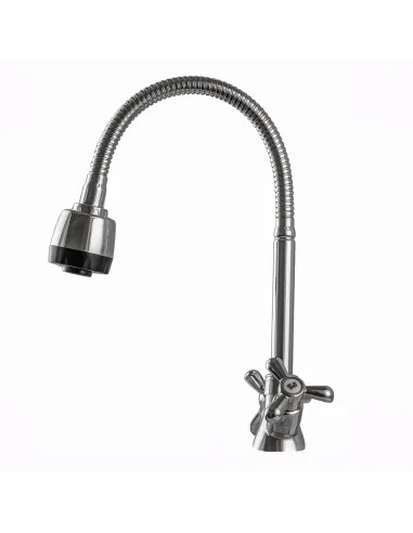 Змішувач для кухні Domino DK-H1-2N-103MA хрест, кераміка, з гофрозливом, на гайці - 2