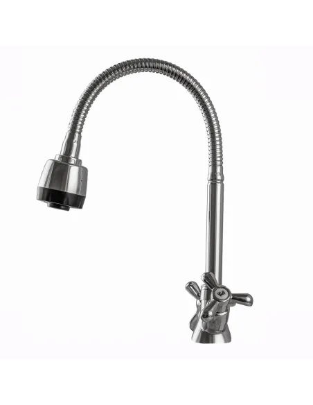 Змішувач для кухні Domino DK-H1-2N-103MA хрест, кераміка, з гофрозливом, на гайці - 2