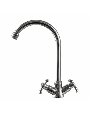 Змішувач для кухні Domino DK-H1-2N-Chrom, хрест, кераміка, на гайці - 3