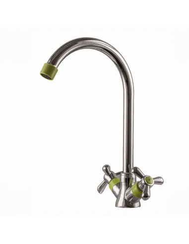 Смеситель для кухни двухвентильный Domino DK-H1-2N-Green на гайке - 4