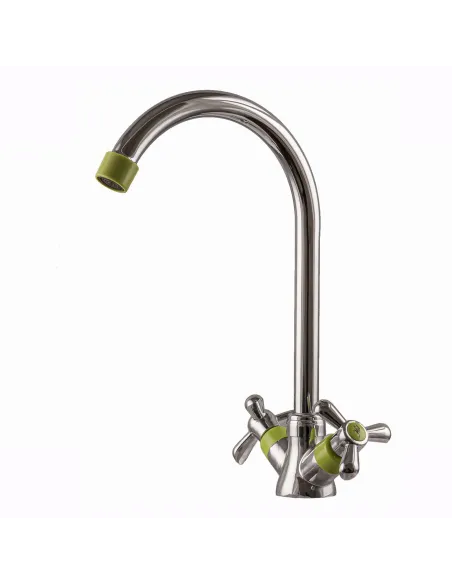 Смеситель для кухни двухвентильный Domino DK-H1-2N-Green на гайке - 4