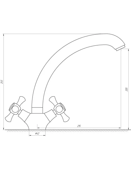 Смеситель для кухни двухвентильный Domino DKF-209-08-SHARM на гайке - 4