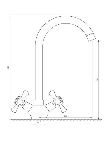 Смеситель для кухни двухвентильный Domino DKF-209-10-SHARM на гайке - 4