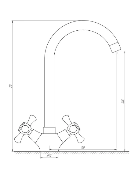Смеситель для кухни двухвентильный Domino DKF-209-10-SHARM на гайке - 4