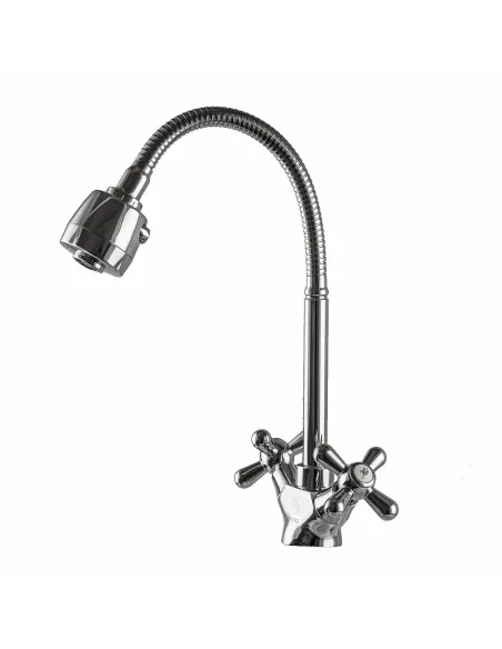 Смеситель для кухни двухвентильный с гибким изливом Domino DK-H1-2N-103MA Sharm на гайке - 1