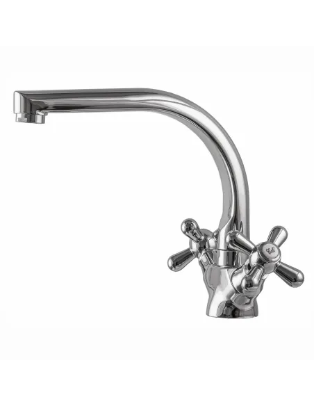 Змішувач для умивальника DOMINO DKF-209-06-SHARM хрест, кераміка, на гайці - 1