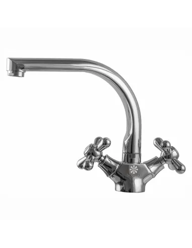 Змішувач для умивальника DOMINO DKF-209-06-SHARM хрест, кераміка, на гайці - 3