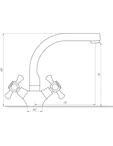 Змішувач для умивальника DOMINO DKF-209-06-SHARM хрест, кераміка, на гайці - 4
