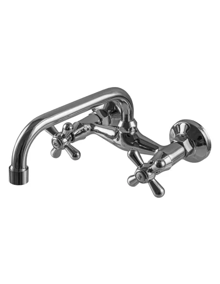 Двухвентильный настенный смеситель для кухни DOMINO DMF-029-M7116-SHARM с П-изливом - 2