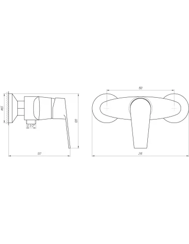 Змішувач для душу Domino Blitz DBC-105N, вертикальна ручка - 5