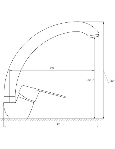 Змішувач для кухні Domino Blitz DBC-103S-WH з боковою ручкою, без шлангів - 4
