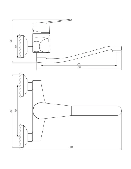 Смеситель для кухни настенный Domino Blitz DBC-104 - 4