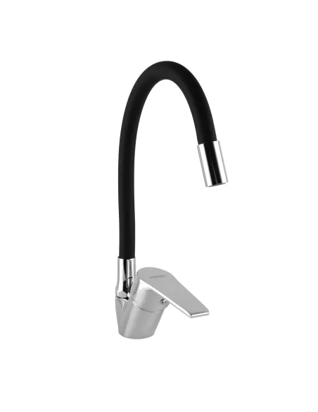 Смеситель для кухни с гибким изливом Domino Blitz DBC-203SLR-Black черный гофрогусак - 1