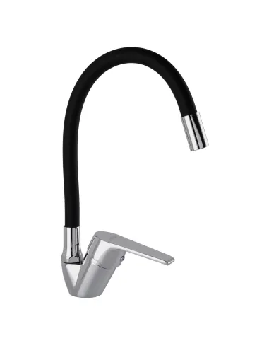 Смеситель для кухни с гибким изливом Domino Blitz DBC-203SLR-Black черный гофрогусак - 2