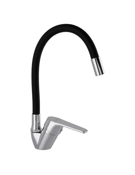 Смеситель для кухни с гибким изливом Domino Blitz DBC-203SLR-Black черный гофрогусак - 2