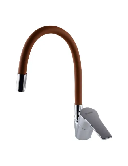 Смеситель для кухни с гибким изливом Domino Blitz DBC-203SLR-Brown коричневый гофрогусак - 2