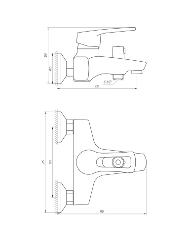Смеситель для ванны Domino Sirius DSV-102NE с euro-переключателем - 5