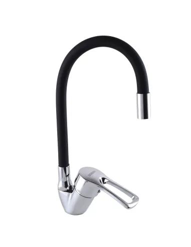 Смеситель для кухни с гибким изливом Domino Sirius DSV-203SLR-Black черный гофрогусак - 2