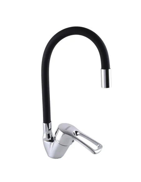 Смеситель для кухни с гибким изливом Domino Sirius DSV-203SLR-Black черный гофрогусак - 2