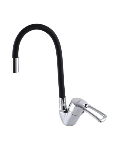 Смеситель для кухни с гибким изливом Domino Sirius DSV-203SLR-Black черный гофрогусак - 3