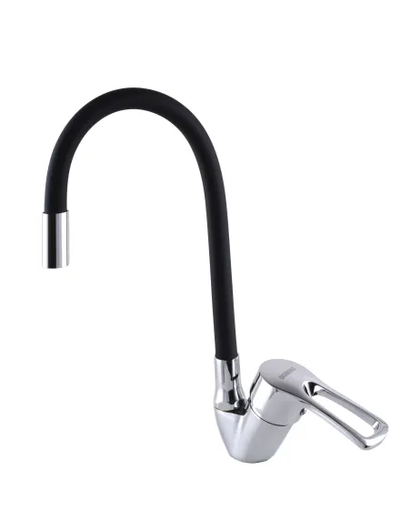 Смеситель для кухни с гибким изливом Domino Sirius DSV-203SLR-Black черный гофрогусак - 3
