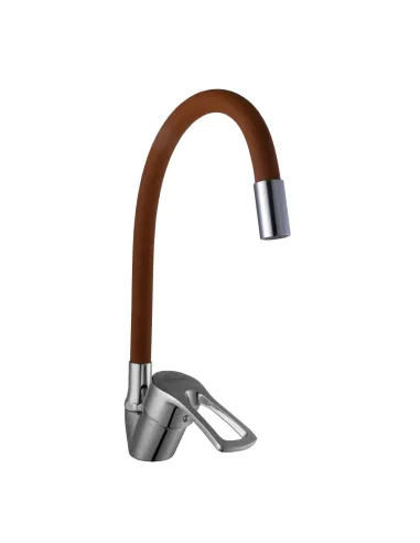 Змішувач для кухні Domino Sirius DSV-203SLR-Brown, гофровилив, коричневий, на гайці - 2