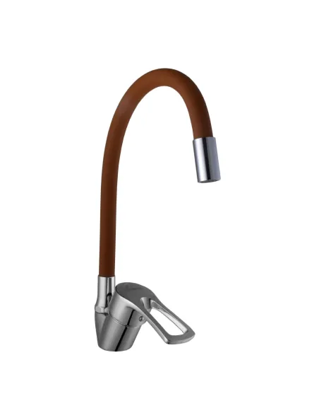 Змішувач для кухні Domino Sirius DSV-203SLR-Brown, гофровилив, коричневий, на гайці - 2