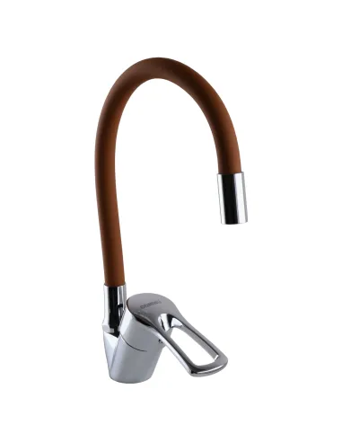 Змішувач для кухні Domino Sirius DSV-203SLR-Brown, гофровилив, коричневий, на гайці - 3