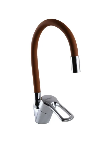Змішувач для кухні Domino Sirius DSV-203SLR-Brown, гофровилив, коричневий, на гайці - 3