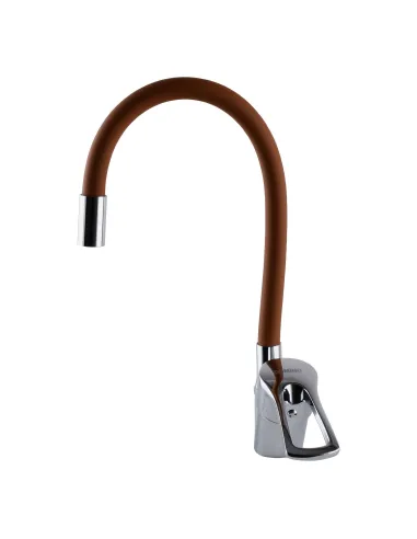 Змішувач для кухні Domino Sirius DSV-203SLR-Brown, гофровилив, коричневий, на гайці - 4